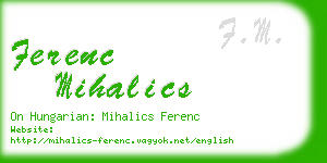 ferenc mihalics business card